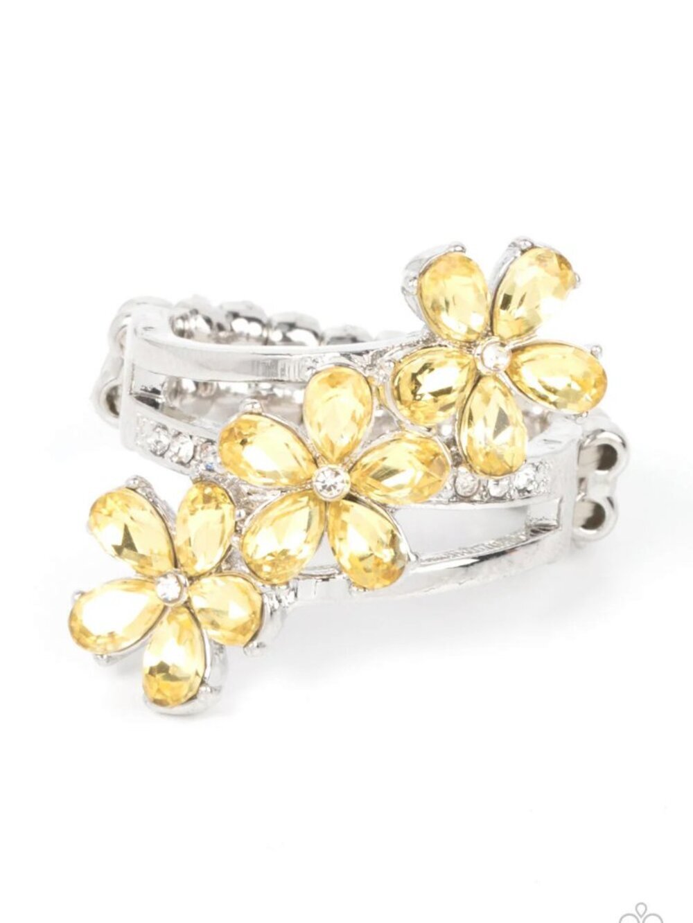 Paparazzi Jewelry Accessories - Posh Petals - Yellow Ring - Vintage - Picture 2 of 4